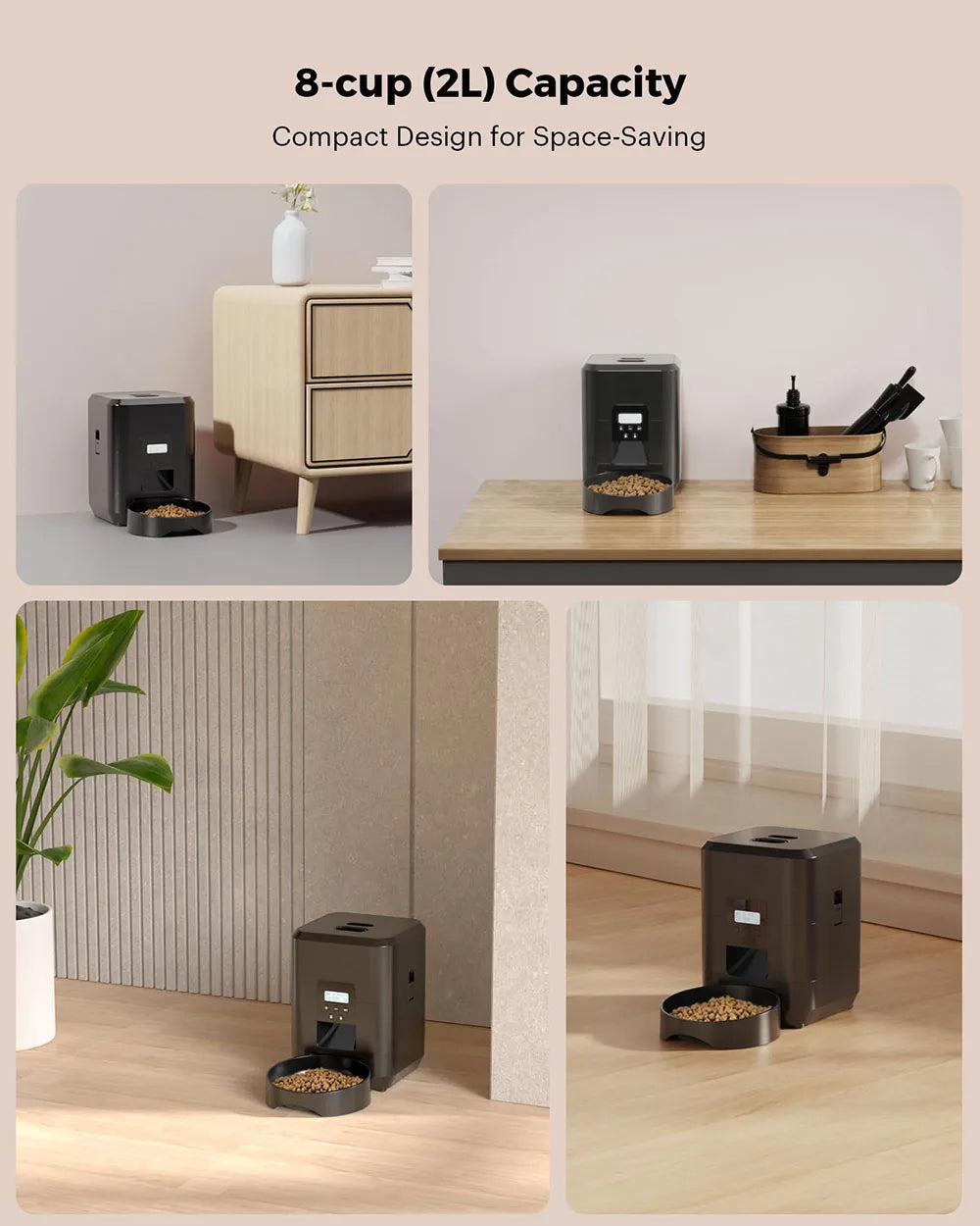 Smart WiFi Auto Pet Feeder 2L - Timed Quantitative Food Dispenser
