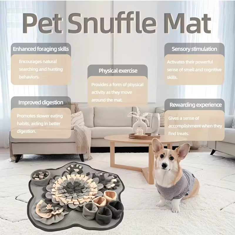 Interactive Snuffle Mat for Dogs & Cats - Nose Work Foraging Toy