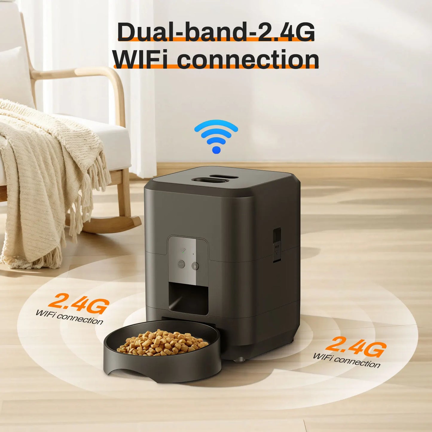 Smart WiFi Auto Pet Feeder 2L - Timed Quantitative Food Dispenser