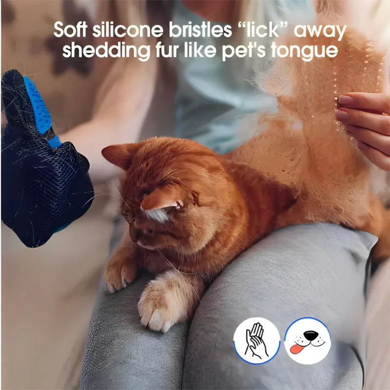 Pet Hair Glove - Dog & Cat Grooming Massage Brush Glove