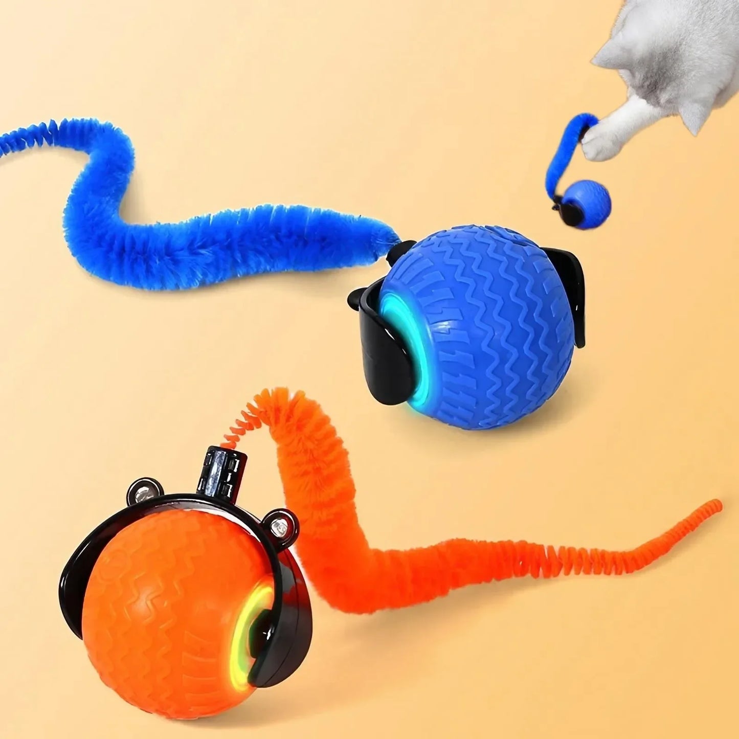 Automatic Rotating Smart LED Interactive Cat Teasing Ball Obstacle Avoidance Playful Pets Toy