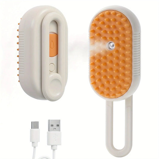 4 in 1 Cat Steam Brush for Shedding, Rechargeable Cat Brush with Steam, Anti-Static Steam Pet Brushes, Massage, Cleaning