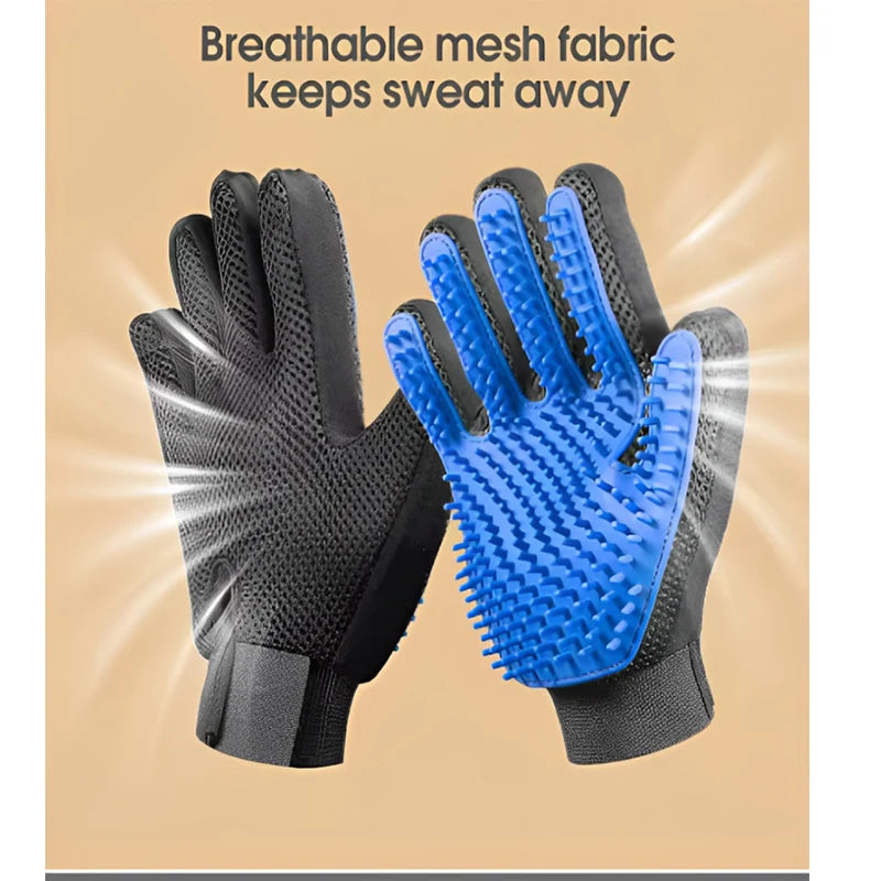 Pet Hair Glove - Dog & Cat Grooming Massage Brush Glove