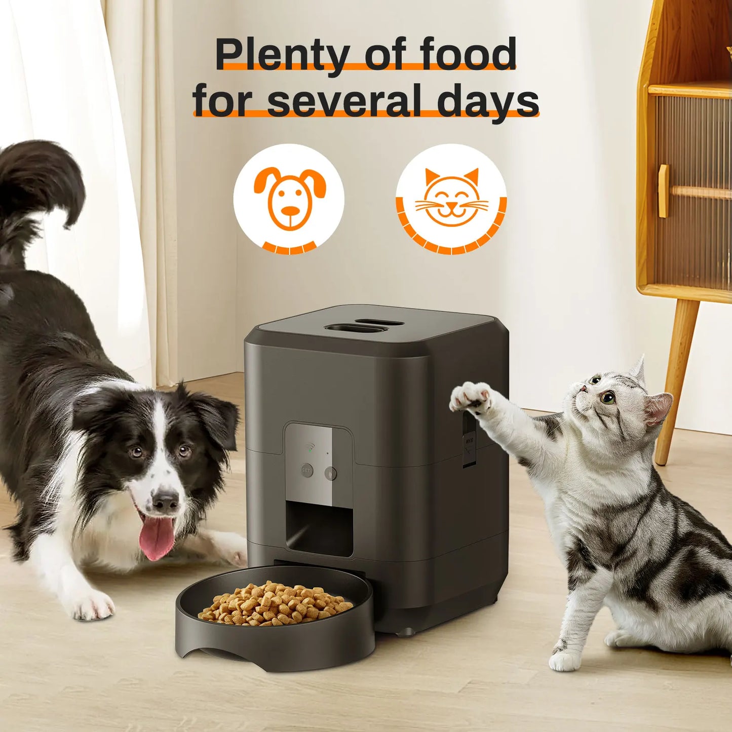 Smart WiFi Auto Pet Feeder 2L - Timed Quantitative Food Dispenser
