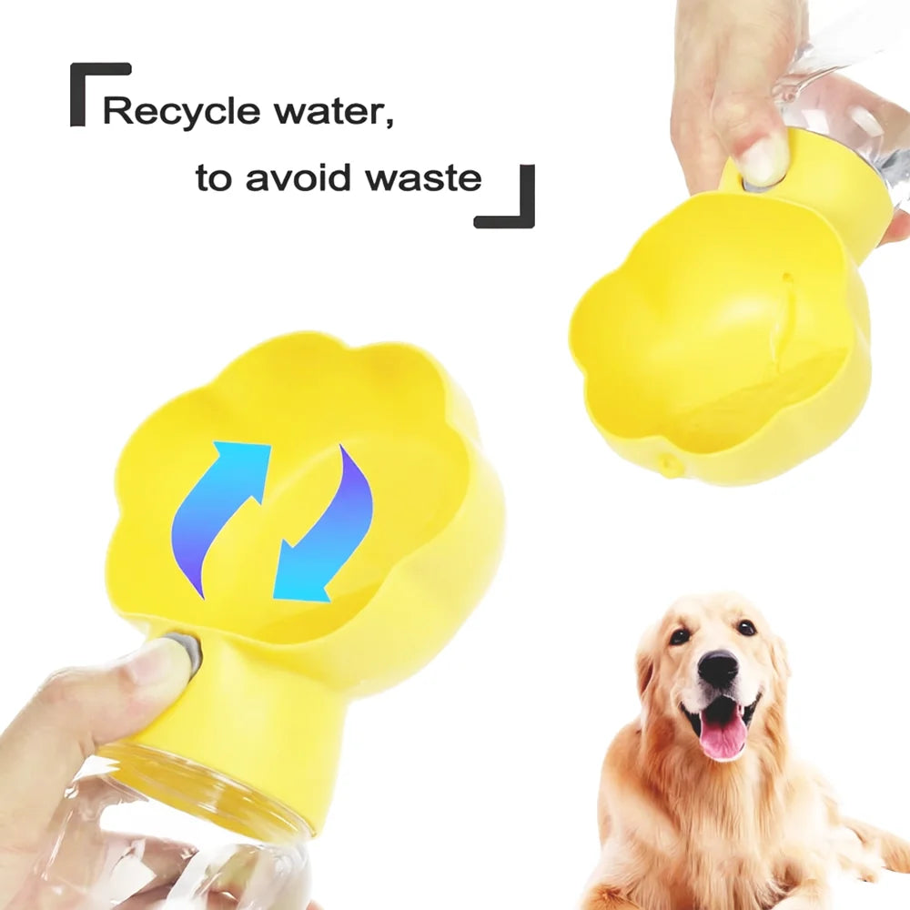 2-in-1 Dog Water Bottle with Food Container Leakproof Portable Pet Drinking Bowl for Outdoor Walking Fits Small Big Dogs Puppies