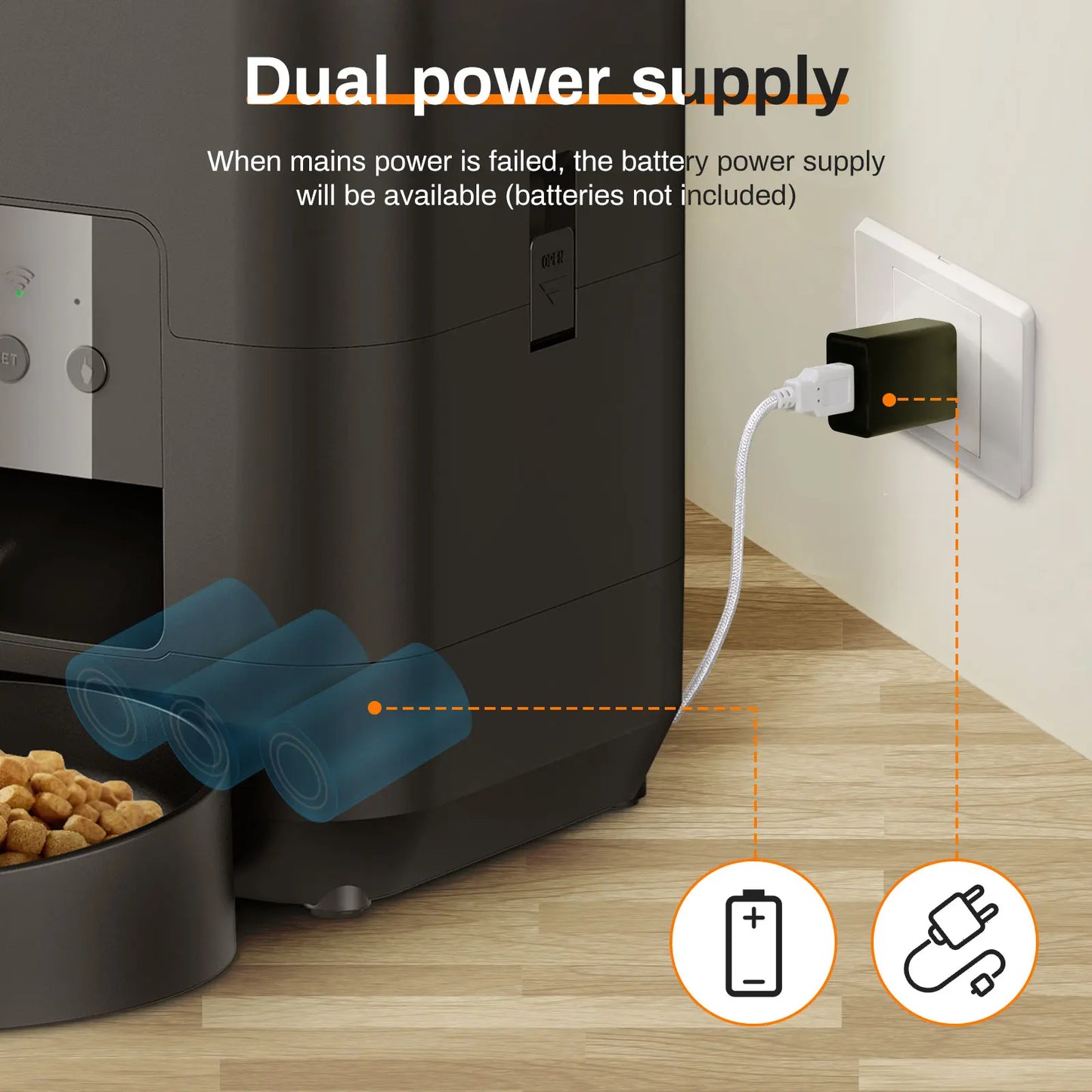 Smart WiFi Auto Pet Feeder 2L - Timed Quantitative Food Dispenser