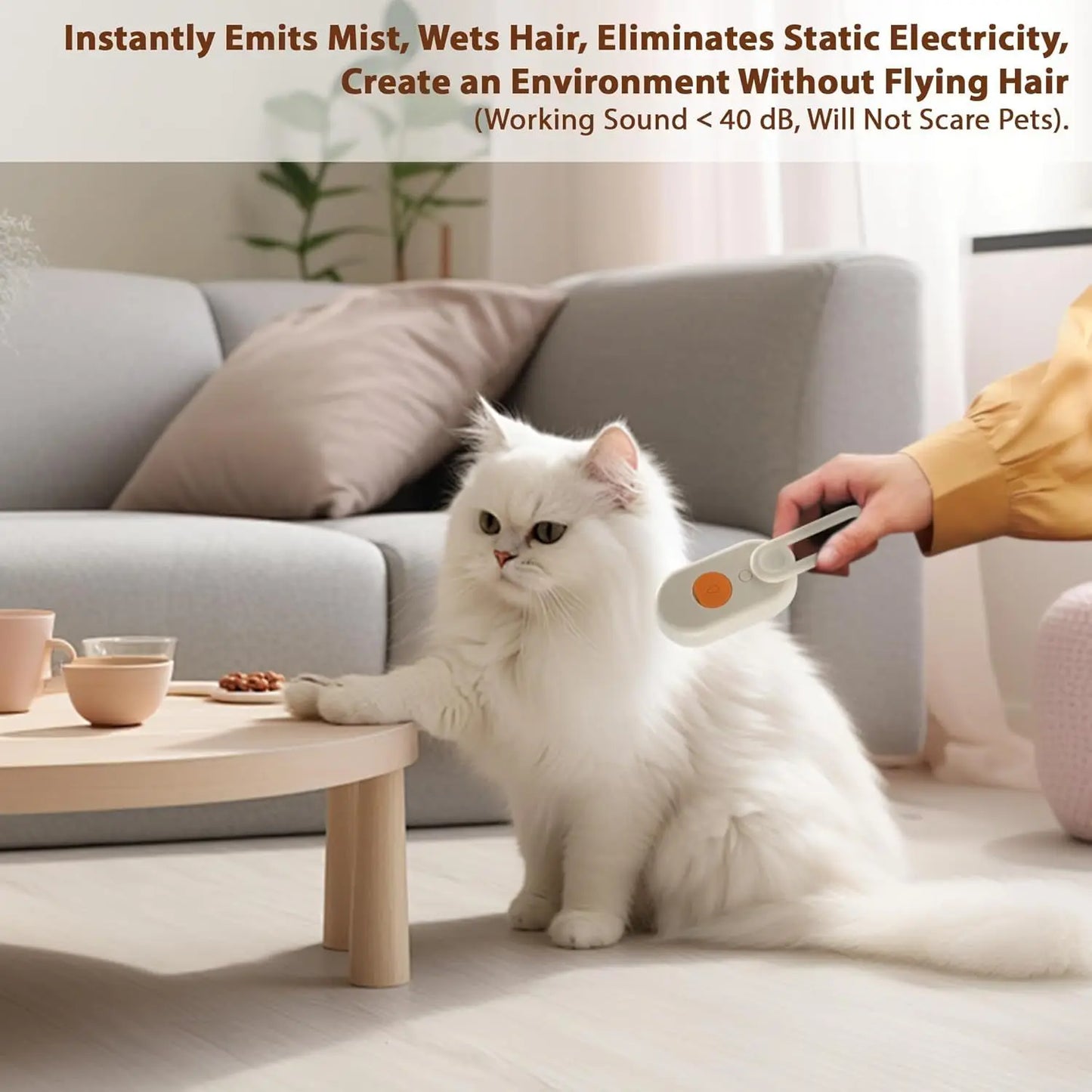 4 in 1 Cat Steam Brush for Shedding, Rechargeable Cat Brush with Steam, Anti-Static Steam Pet Brushes, Massage, Cleaning